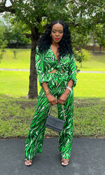 St. Barts Green and Black Pants Set