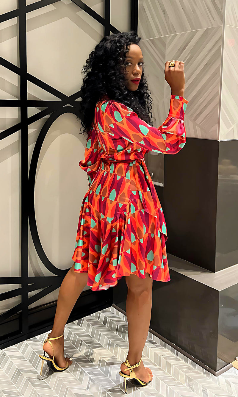 Wendell ORANGE Wrap Dress