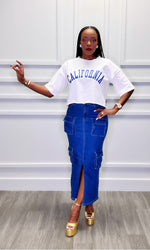 Amy Dark Denim Cargo Skirt