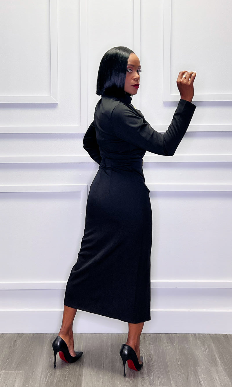 Michelle O Black Bow Dress