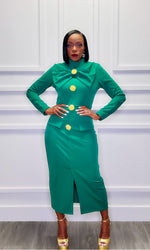 Michelle O Green Bow Dress
