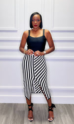 Stepping Out In Stripes Bandage Skirt Set