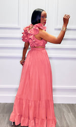 Venice Mauve Ruffled Maxi Dress:FINAL SALE