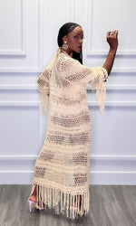 Take Me To The Beach Oatmeal Cover-Up Cardigan:FINAL SALE