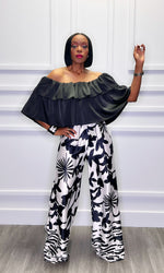 Belize Black and White Flower Pants