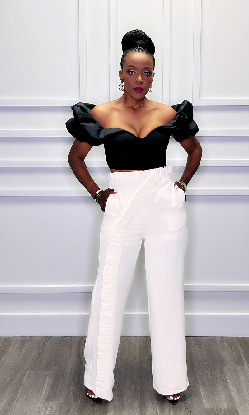Runway Pleated Ivory Pants