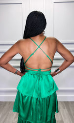 All The Tiers Green Maxi Dress