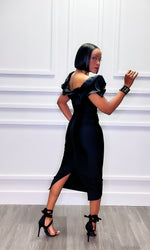 Mia Black Bandage Midi Skirt