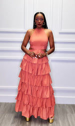 Nikki Tiered Rust Maxi Dress