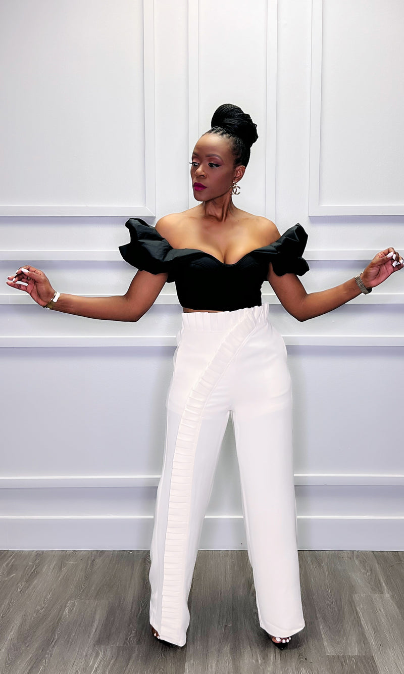 Runway Pleated Ivory Pants