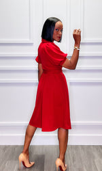 Fern Fit and Flare Red Dress:FINAL SALE