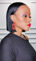 Reka Rectangle Jeweled Earrings (3 Colors)