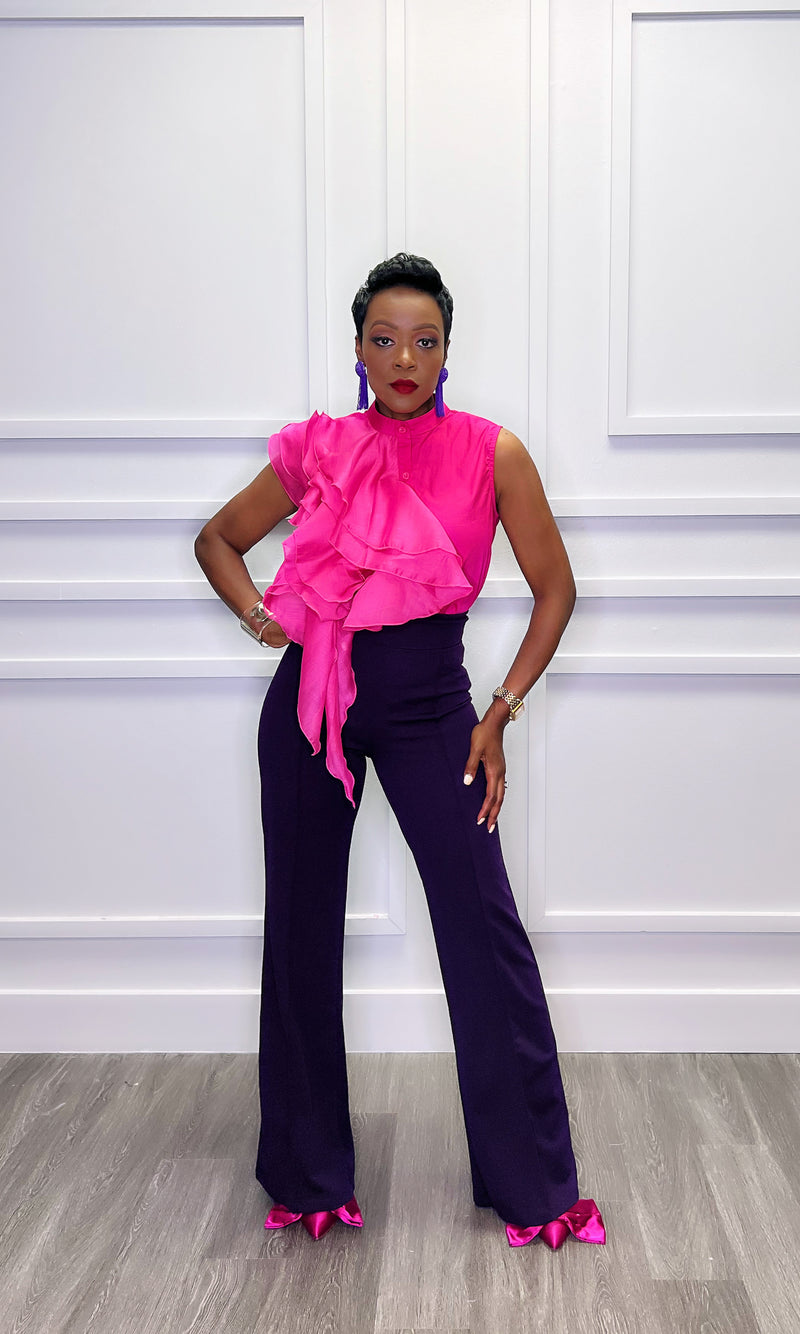 Wendy Wide Leg PLUM Pants:FINAL SALE