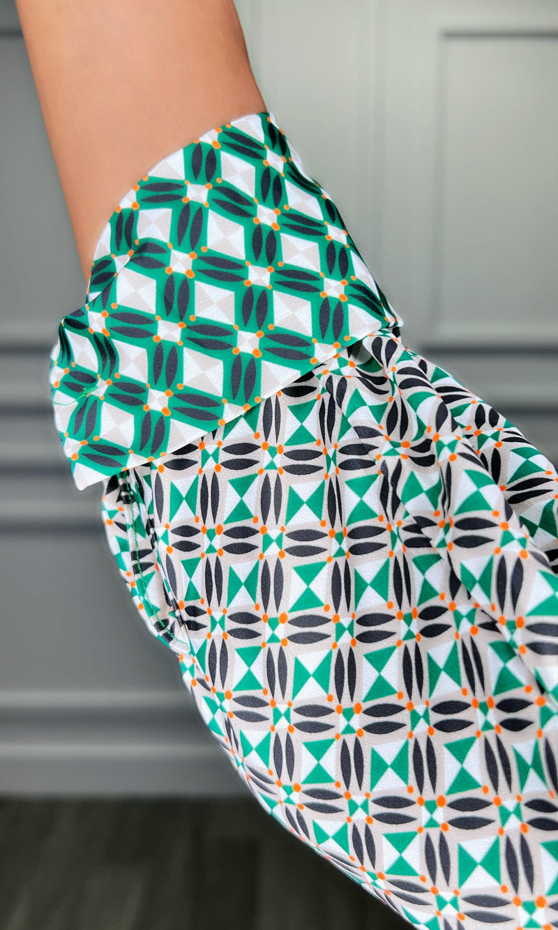 Miriam Printed Bow Top:FINAL SALE