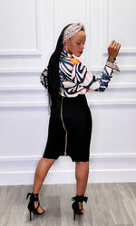 Zynx Zipper Midi Skirt:FINAL SALE