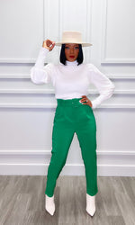 Greta Green Belted Ankle Pants:FINAL SALE