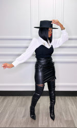 Marissa Leather Tie Skirt:FINAL SALE