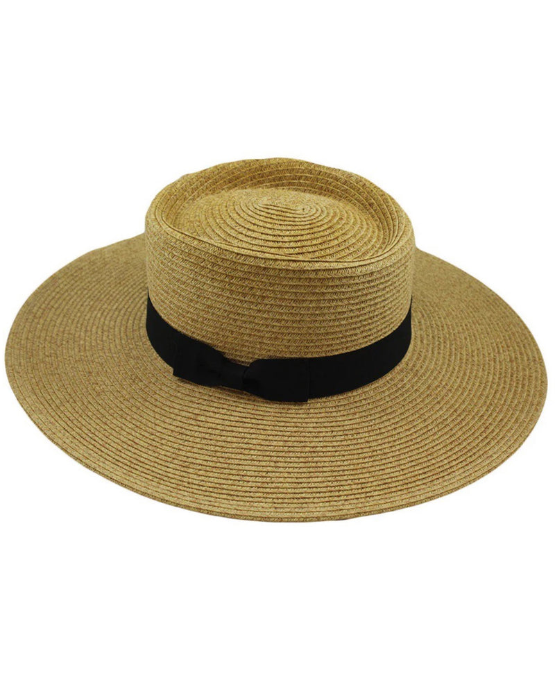 Alexis Dark Straw Boater Hat