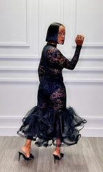 Lynn Lace Fishtail Black Dress:FINAL SALE