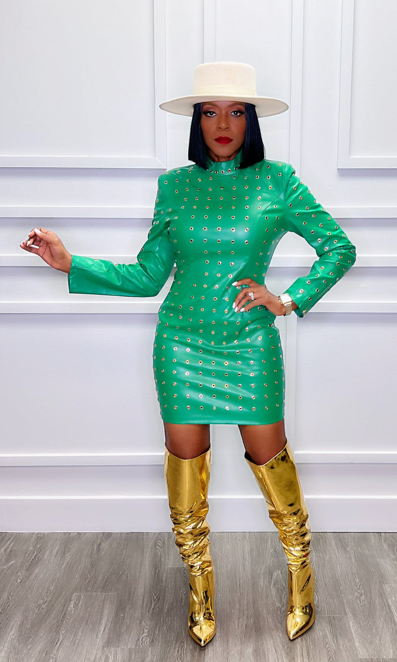 Glo Grommet Green Dress:FINAL SALE