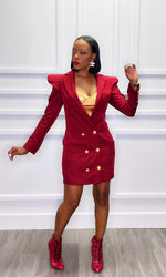 That Girl Burgundy Blazer Dress:FINAL SALE