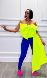 Tyson Train Lime Bow Top:FINAL SALE