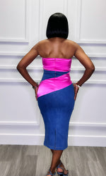 Denton PINK Denim Midi Dress