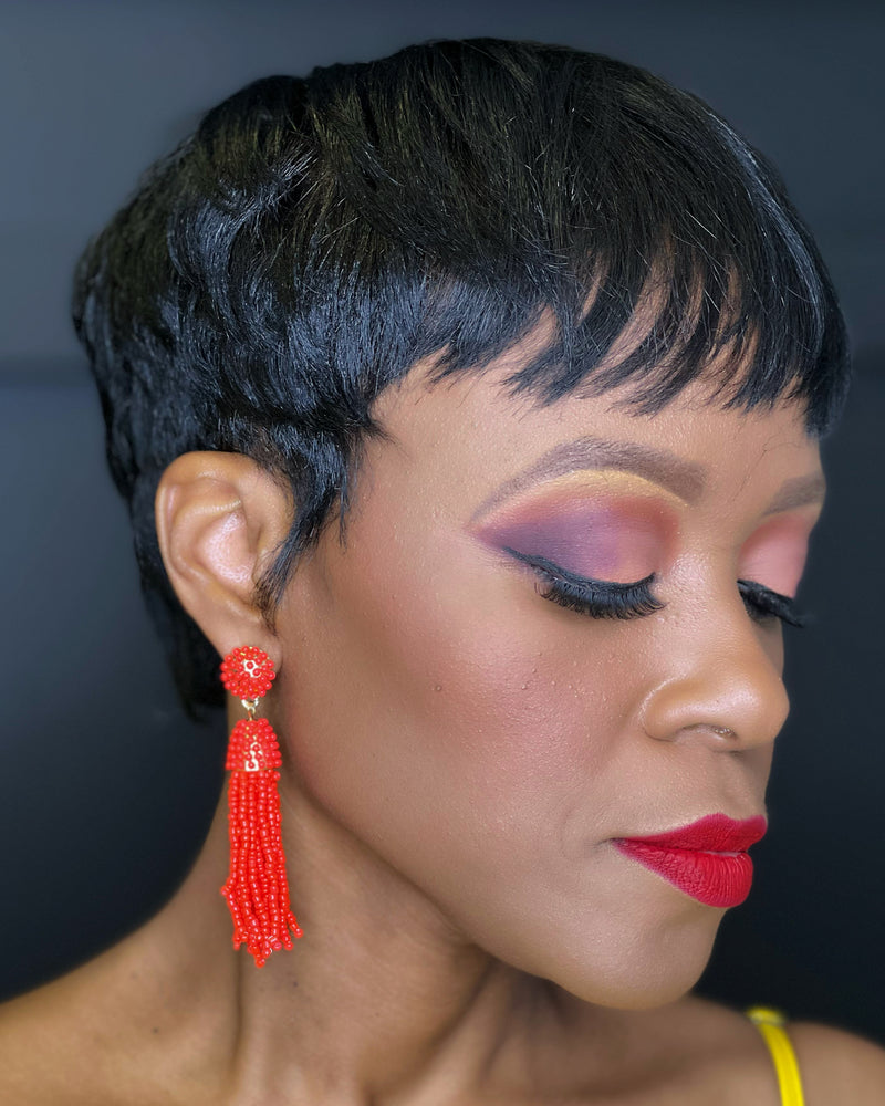 Cynthia Red Orange Earrings