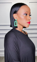Reka Rectangle Jeweled Earrings (3 Colors)